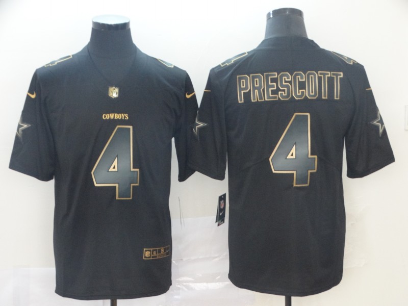Men's Dallas Cowboys Dak Prescott #4 Black Jersey